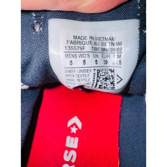 Converse Unisex Low Top Red Sneaker W8 M6 Canvas Casual Shoes School Girl Skater - Picture 5 of 11